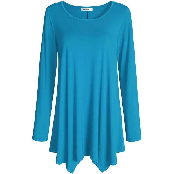 Blue Female Fashion Long Sleeve Clothes Lightweight