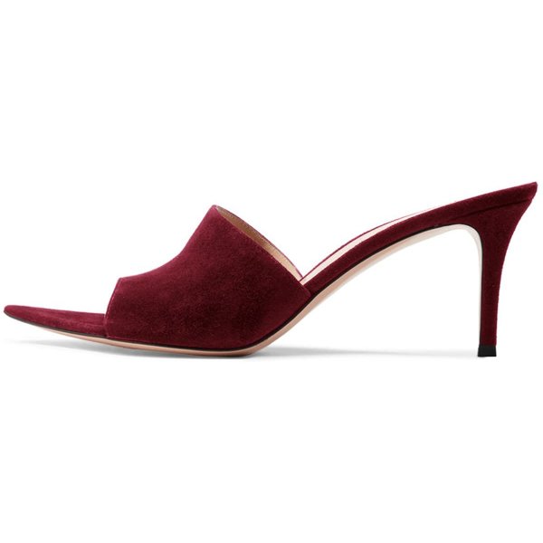 Wine-7 Cm Women’s Non-skid And Stability Heels Fit With Any Casual Or Formal Outfits