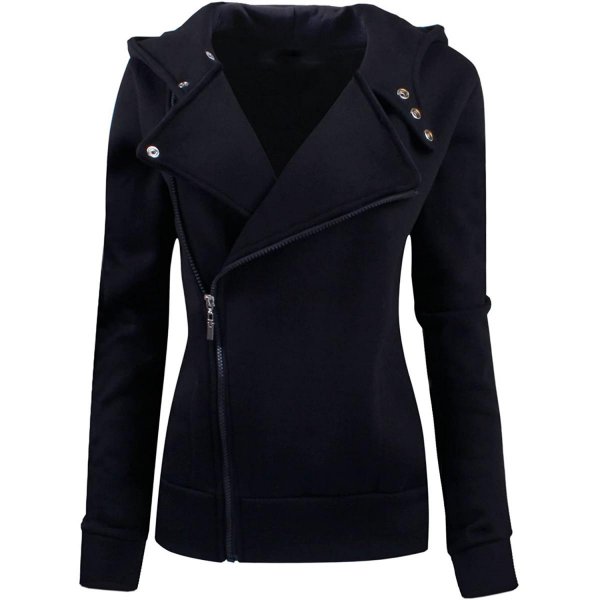 Black Female Casual Jackets Coats Comfortable