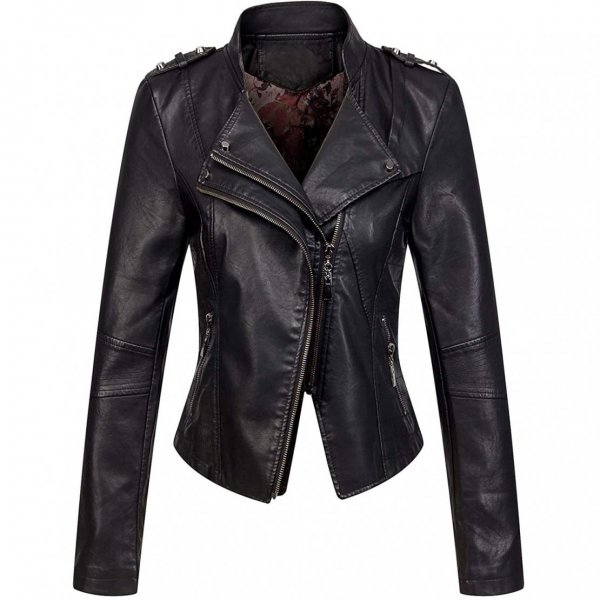 Black Madam Casual Jackets Fashion