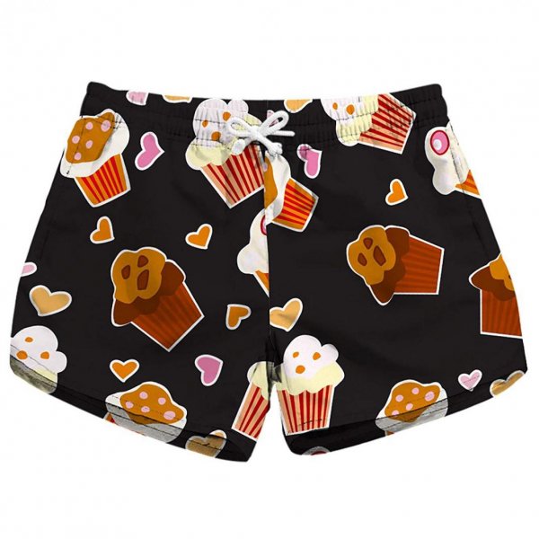 A-cake Ladies Vintage Shorts Comfy Elastic Waist Shorts For Women