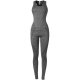 Grey/Black Female Casual Yoga Clothes Set Workout For Running Sport