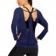 Blue Madam Fashion Long Sleeve Clothes Exercise Running