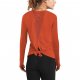 Orange Female Breathable Long Sleeve Top For Sport