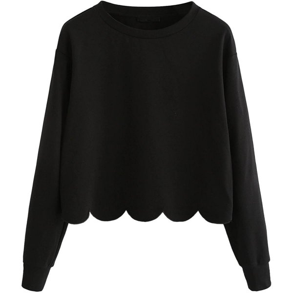 Black Female Fashion Trend Pullover Tops Suitable For Vacation，Daily，Office，School