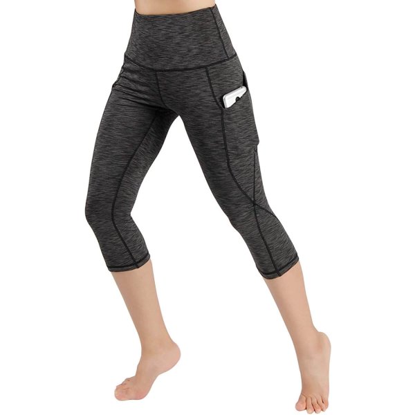 Capris714-spacedye Charcoal Madam Comfortable Yoga Pants Daily Exercise For Women