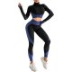 A-blue Female Casual Yoga Suit Workout Fitness Sport Suit