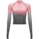 Peach Pink/Charcoal Women Comfortable Long Sleeve Top Lightweight