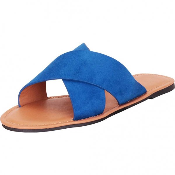 Electric Blue Imsu Lady Mules Style