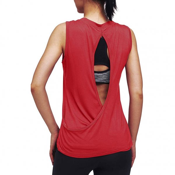 Red Female Casual Sleeveless Gear Gym Sport