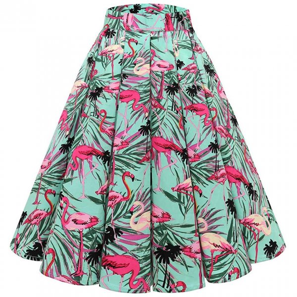 Flamingo-green Lady Beautiful Leisure Skirt For Office Wear