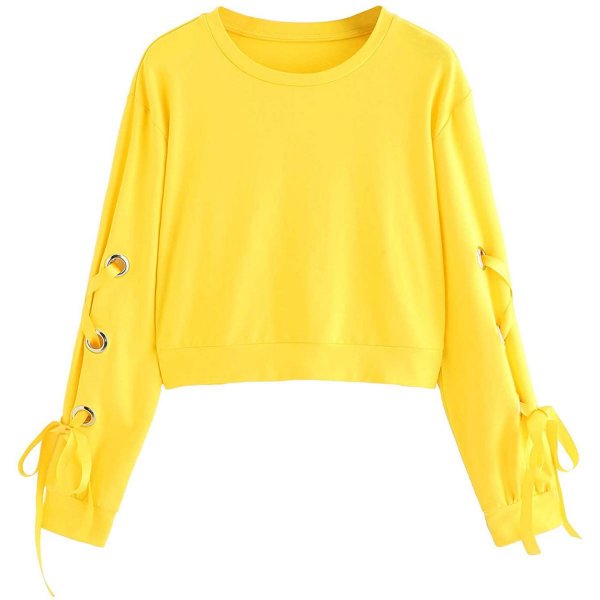 1-yellow Women's Wearing Fashion Sweatshirts For Modern Ladies